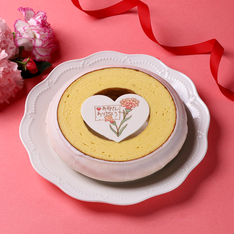 母の日プレート付きバウムクーヘン|5/4までの注文で5/10にお届け